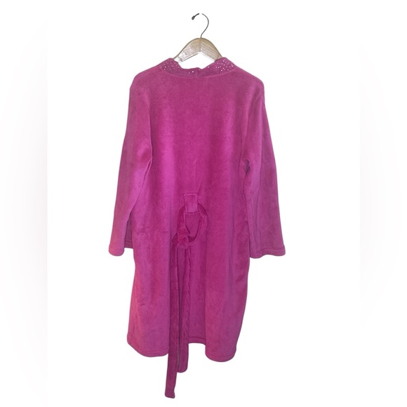 Ulta Beauty Robe Size L/XL Barbie Pink Shimmering Sequin Trim Along Shawl Cozy - Picture 6 of 14